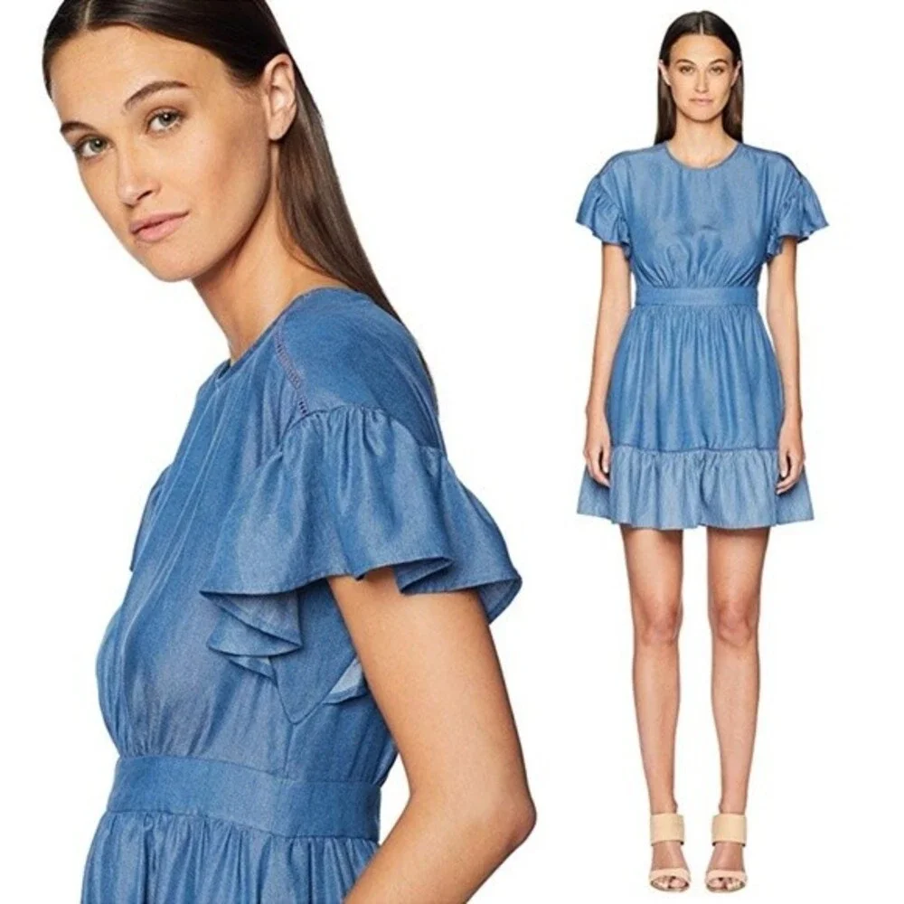 ❤︎ Kate spade new york ❤︎ chambray dress with flutter sleeves